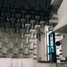 Monitor Audio Hyphn Reference Floorstanding Loudspeaker - white speaker in anechoic chamber