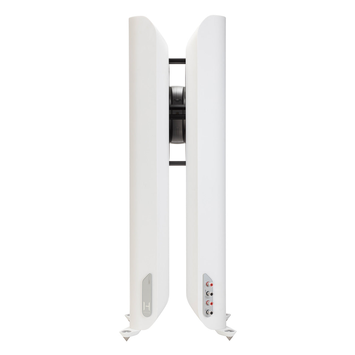 Monitor Audio Hyphn Reference Floorstanding Loudspeaker - rear view of single white speaker