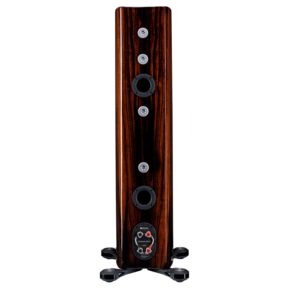 Monitor Audio Platinum 200 3G Floorstanding Loudspeaker - rear view of single gloss ebony speaker