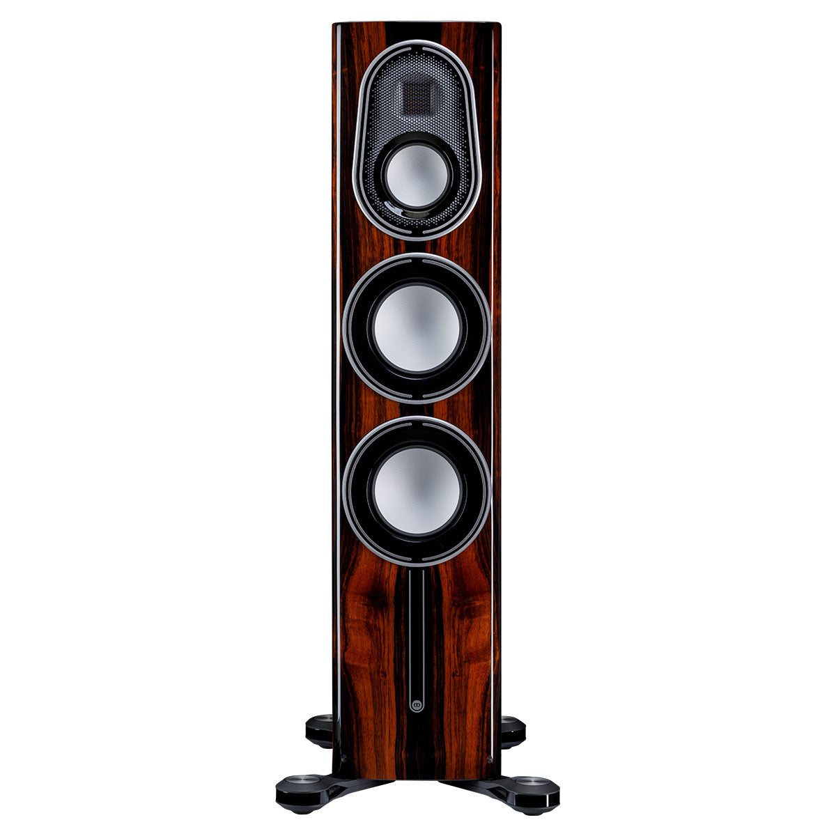 Monitor Audio Platinum 200 3G Floorstanding Loudspeaker - front view of single gloss ebony speaker