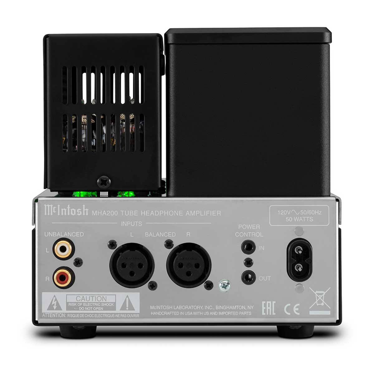 McIntosh MHA200 Vacuum Tube Headphone Amplifier Back with Cage