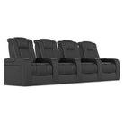 Audio Advice Revelation Home Theater Seating - angled front view of 4 chair row