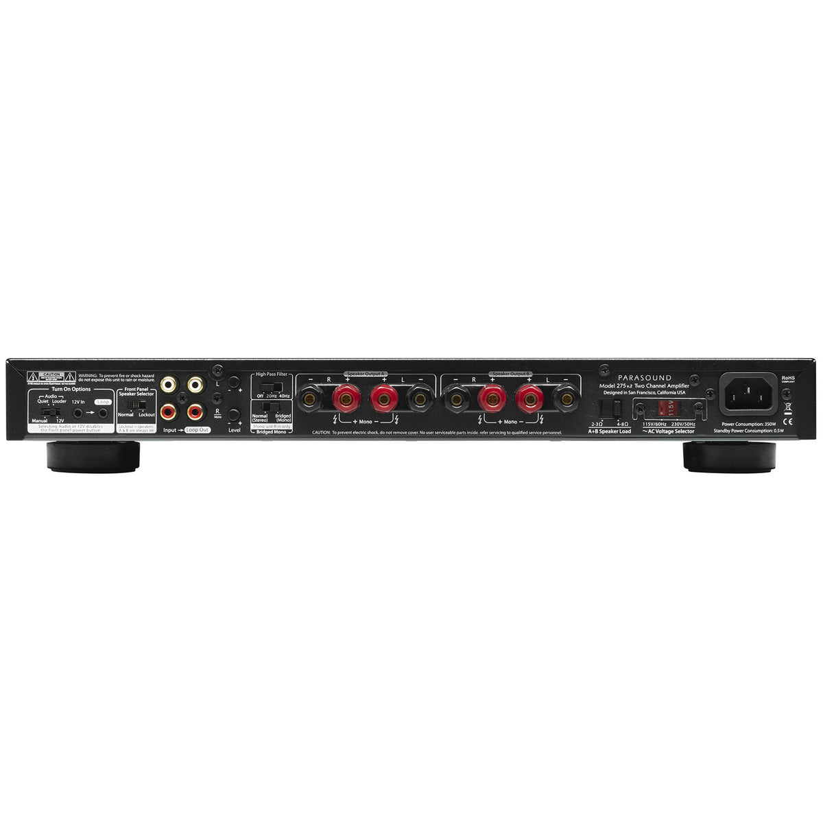 Parasound NewClassic 275 v.2 Two Channel Power Amplifier rear view