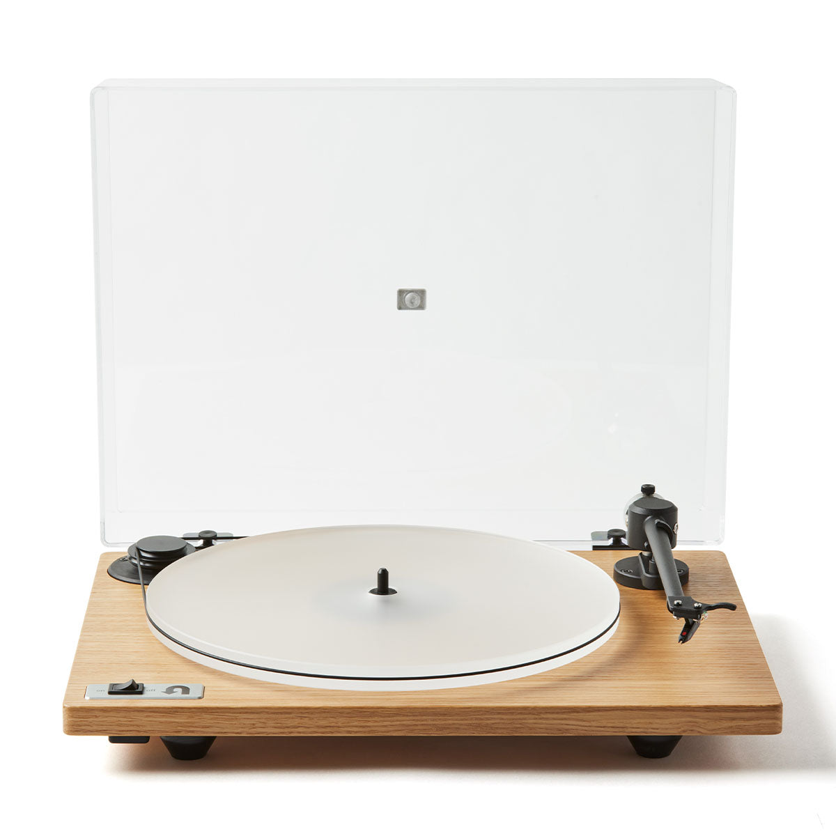 U-Turn Orbit 2 Plus Turntable - Dustcover Open - Oak