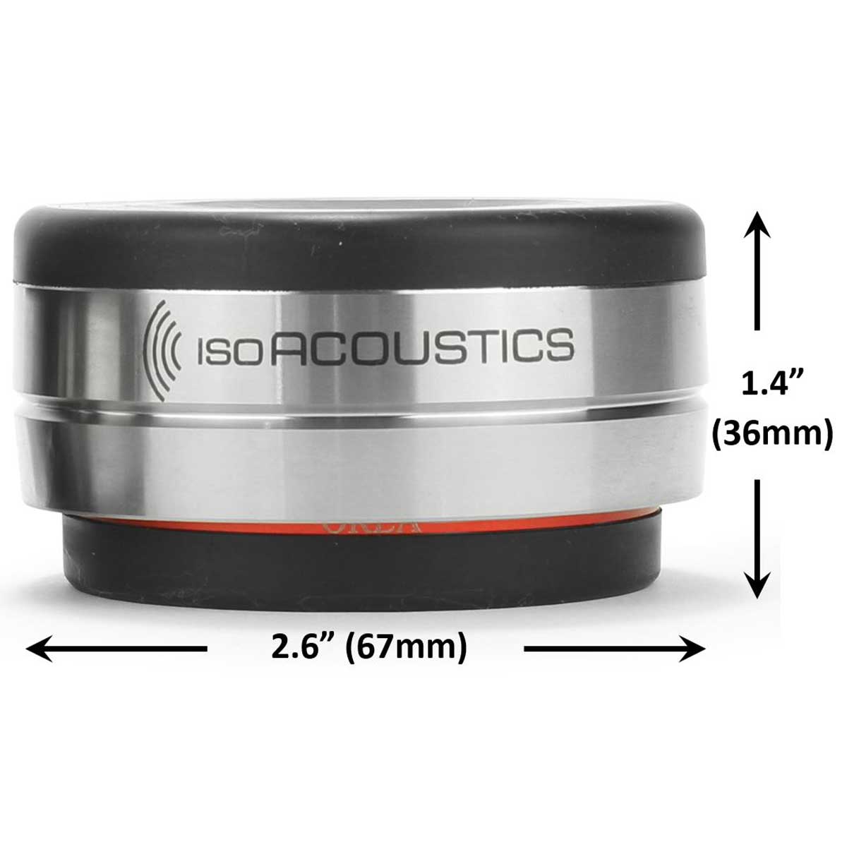 IsoAcoustics Orea Bordeaux Isolation Puck Dimensions