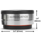 IsoAcoustics Orea Bordeaux Isolation Puck Dimensions