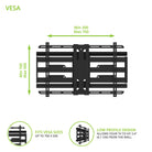 Kanto PDX700 Long Extension Full Motion TV Wall Mount for 42" - 100" TVs Front view Vesa measurements