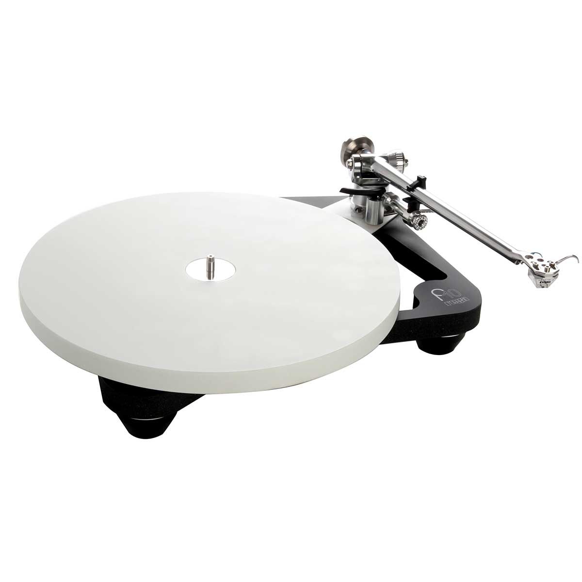 Rega Planar 10 Turntable black angled front view