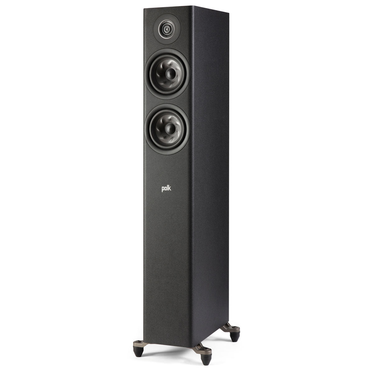 Polk Audio Reference R500 Floorstanding Speaker, Black, front left angle