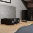 SVS Prime Wireless Pro Soundbase - angled front view on desk