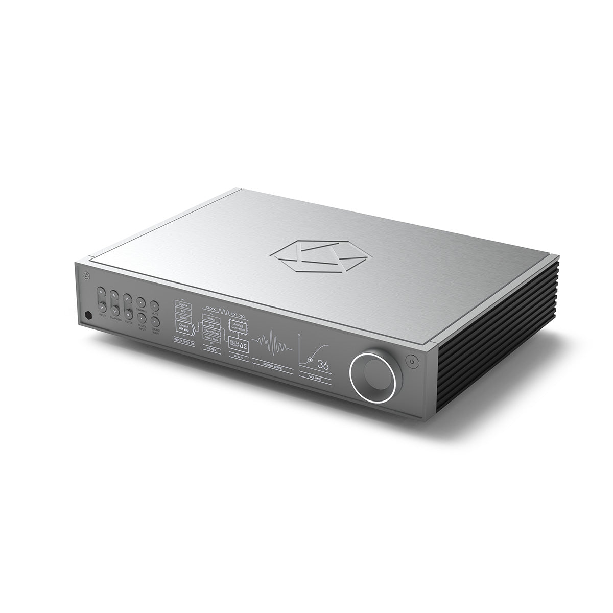 HiFi Rose RD160 DAC - silver - angled front view