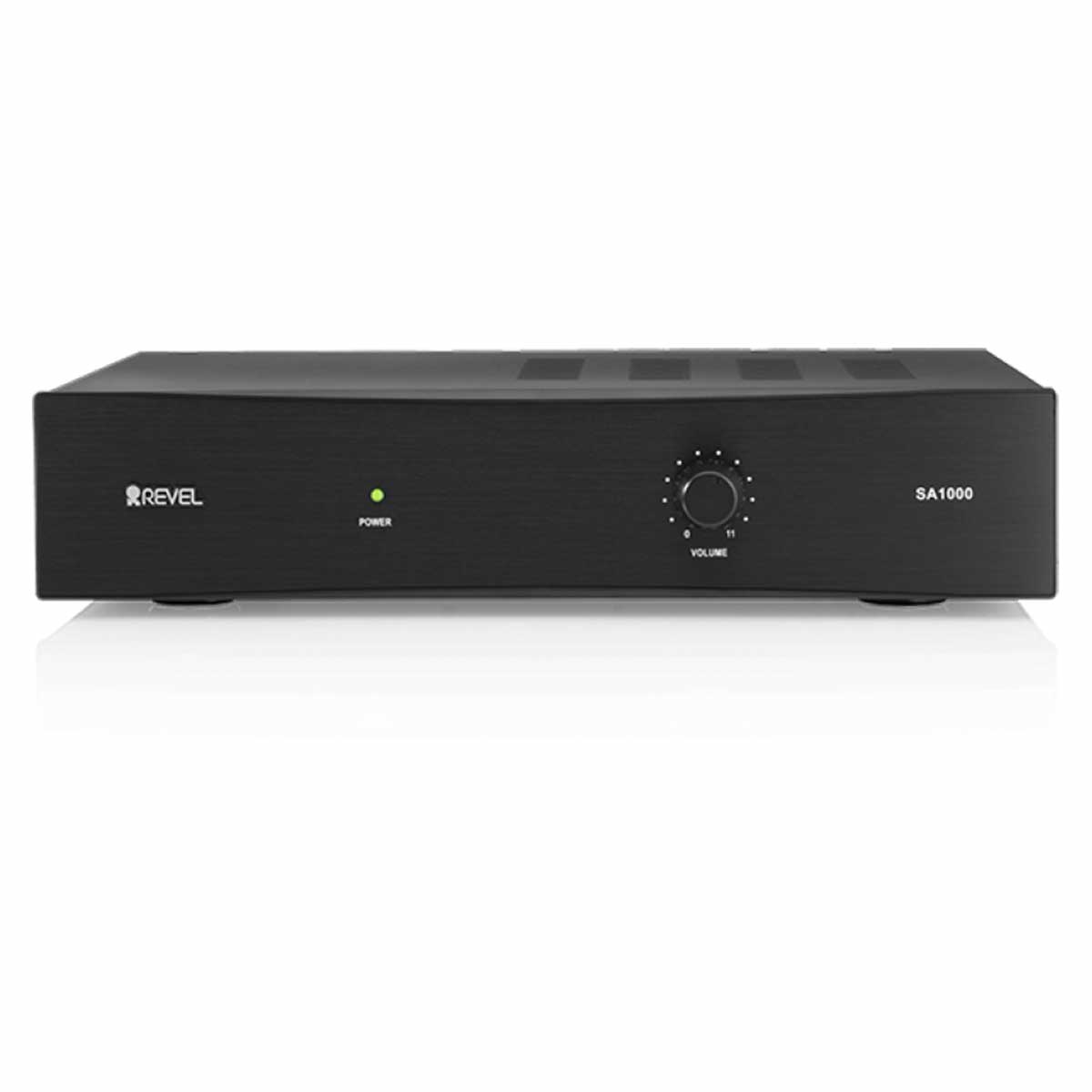 Revel SA1000 Subwoofer Amplifier, Black, front view