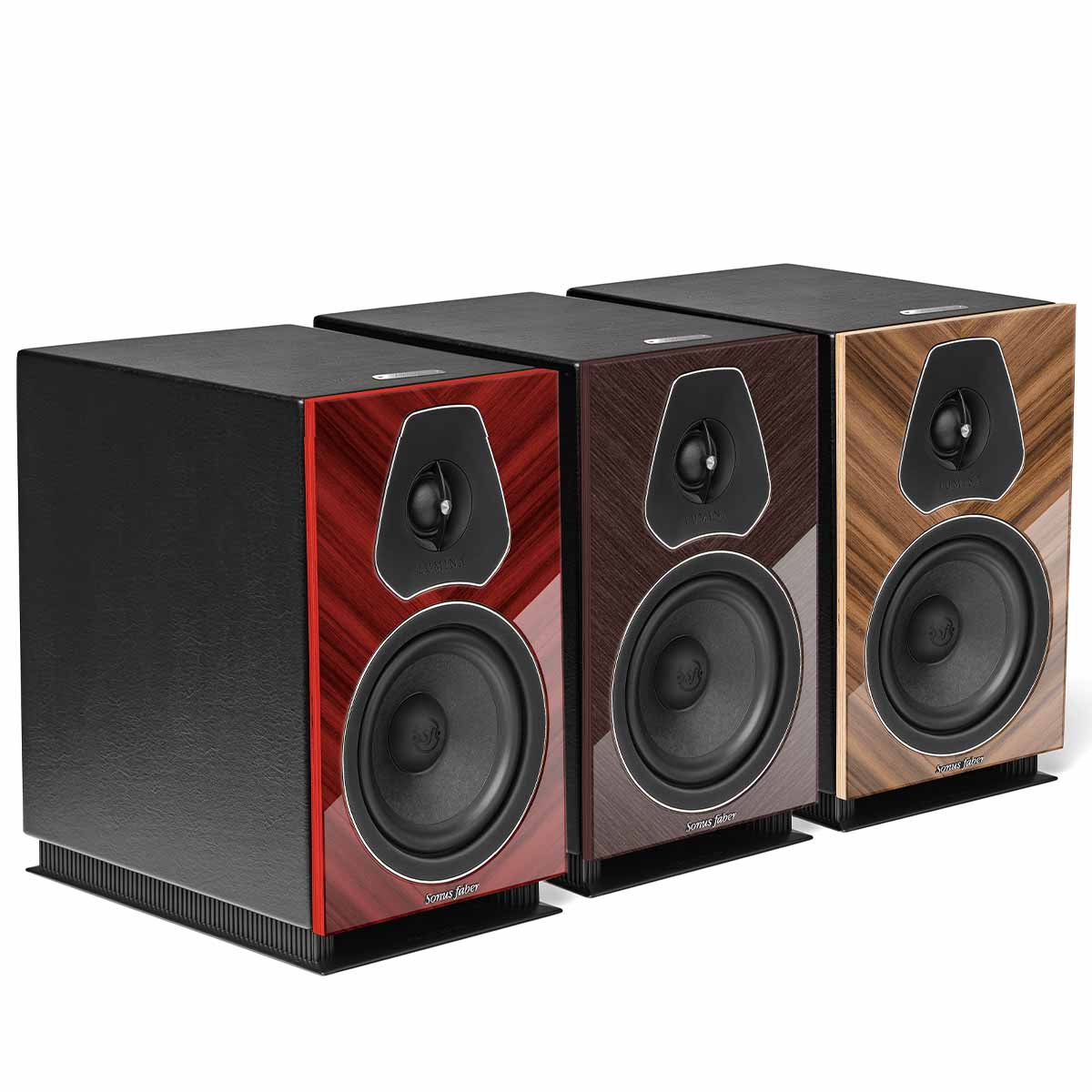 Sonus Faber Lumina II Amator Bookshelf Loudspeakers - Pair angled front view of all colorway's