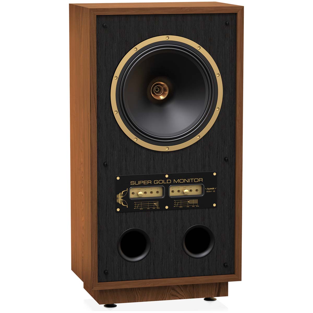 Tannoy SGM 12 2-Way Floorstanding 12” Dual Concentric HiFi Loudspeaker - Oiled Walnut - Each angled front view without grille