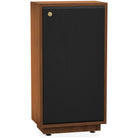 Tannoy SGM 12 2-Way Floorstanding 12” Dual Concentric HiFi Loudspeaker - Oiled Walnut - Each angled front view with grille