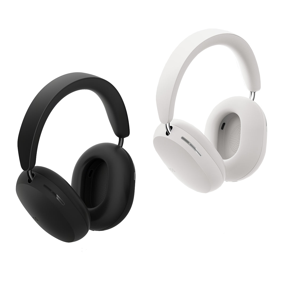 Sonos Ace Bluetooth Headphones w/ Active Noise Cancellation angled side view of white and black models