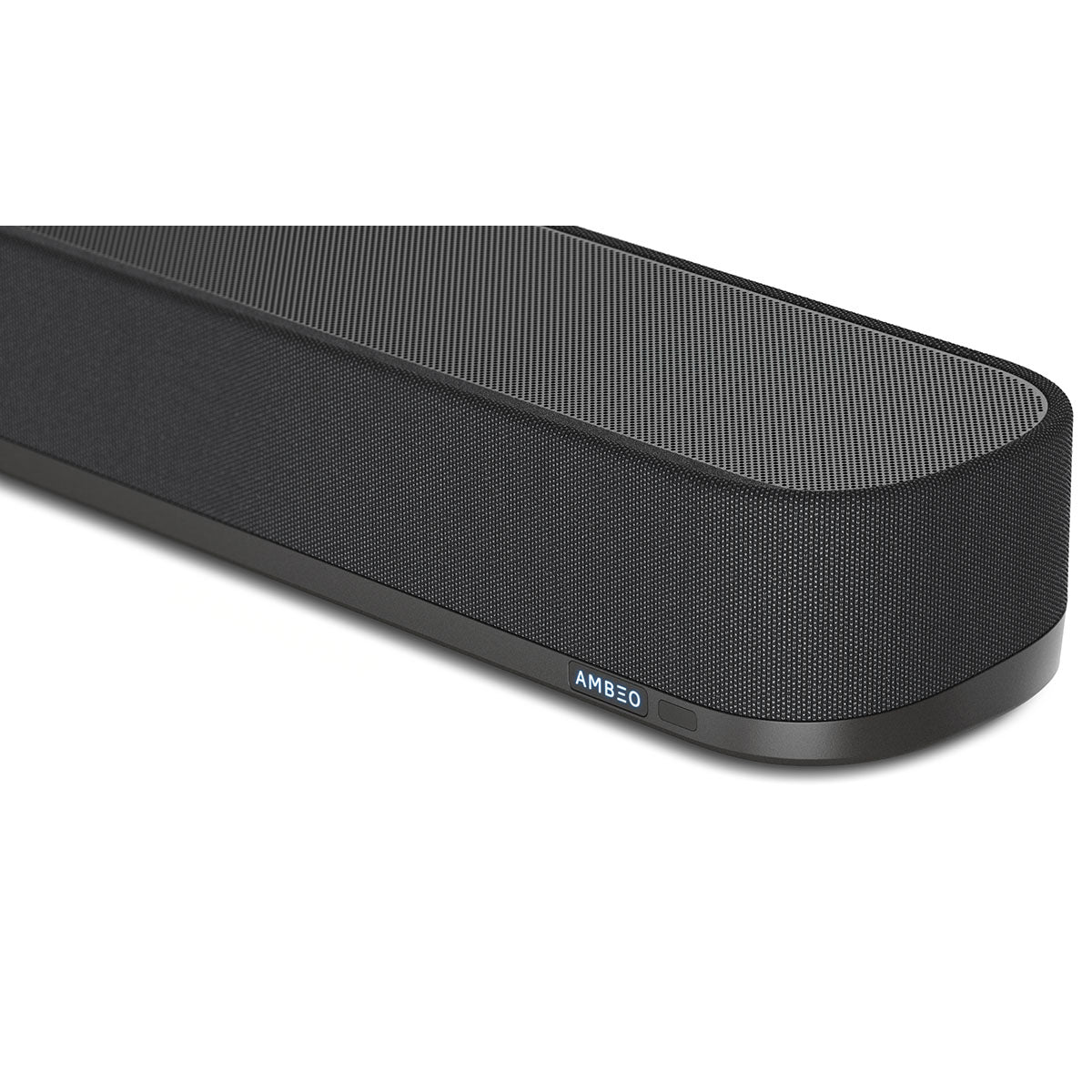 Close up of Sennheiser Ambeo Soundbar Plus on white background