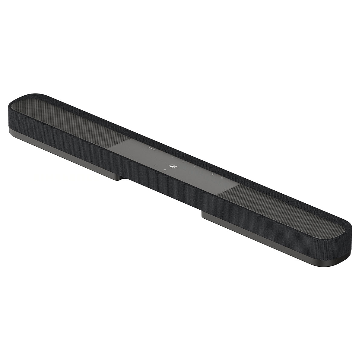 Sennheiser Ambeo Soundbar Plus on white background showing top of the soundbar