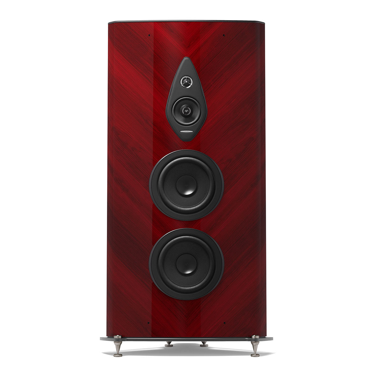 Sonus Faber Stradivari Gen2 - Red High Gloss - Pair front view without grille