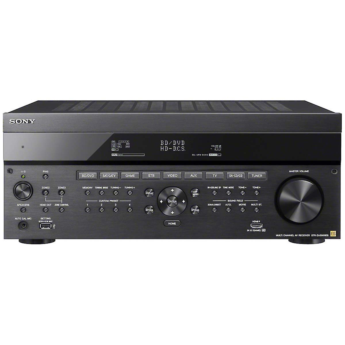 Sony OPEN BOX STR-ZA3000ES 7.2 Channel Home Theater AV Receiver - Good Condition front view without trim panel