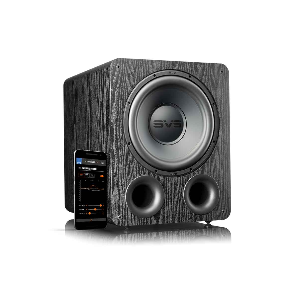 SVS PB-1000 Pro Series Subwoofer in Black Ash with SVS Subwoofer Smartphone app