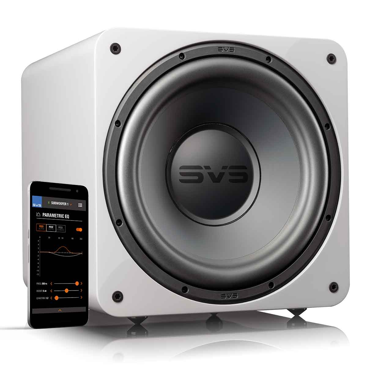 SVS SB-1000 Pro Series Subwoofer in Gloss White with SVS Subwoofer smartphone app