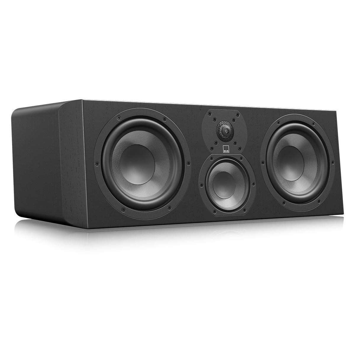 SVS Ultra Evolution Center Channel Loudspeaker - single black oak without grille - angled front view