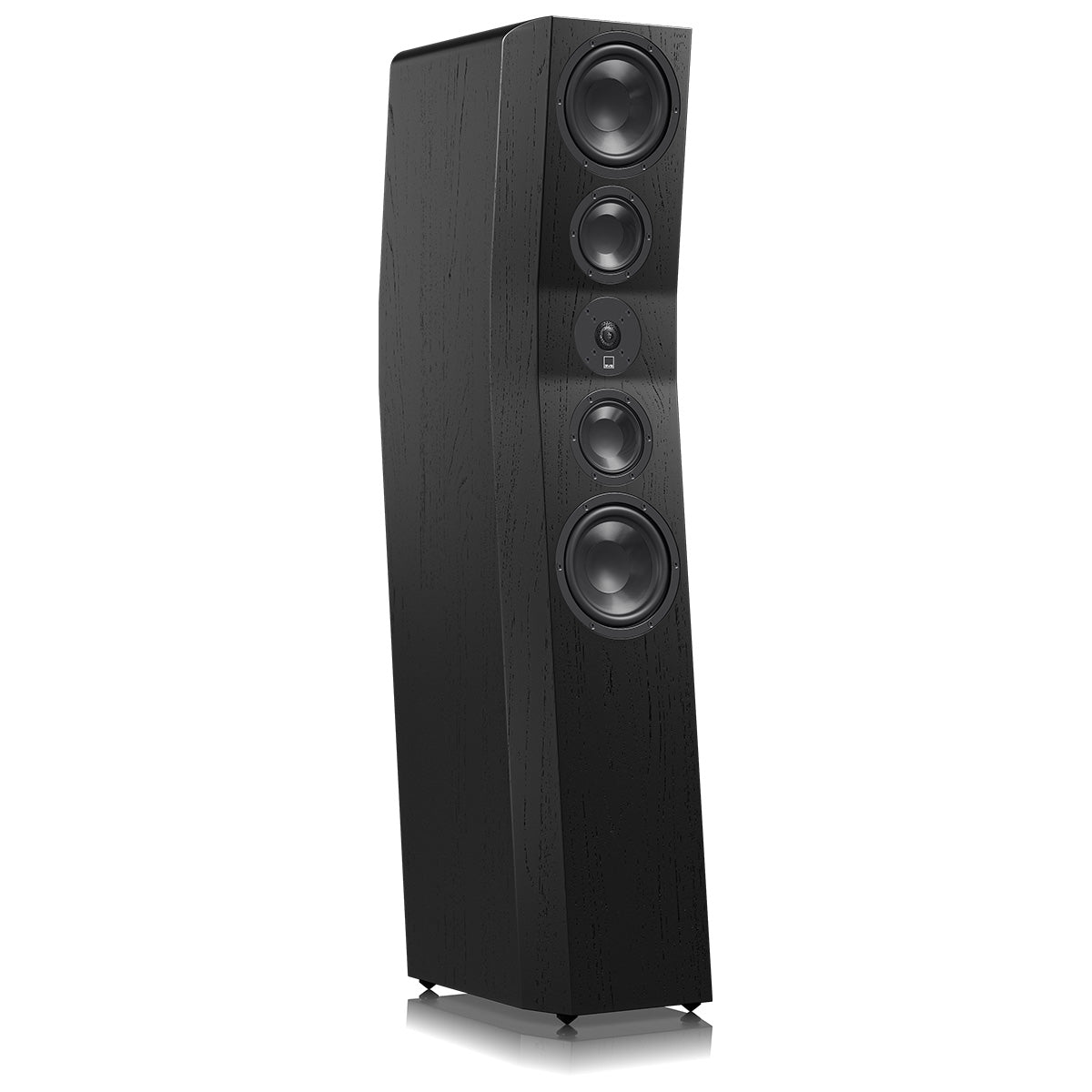 SVS Ultra Evolution Titan Floorstanding Loudspeaker - single black oak without grille - angled front view