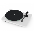 Pro-Ject T1 Phono BT Turntable, Satin White, front angle with felt mat