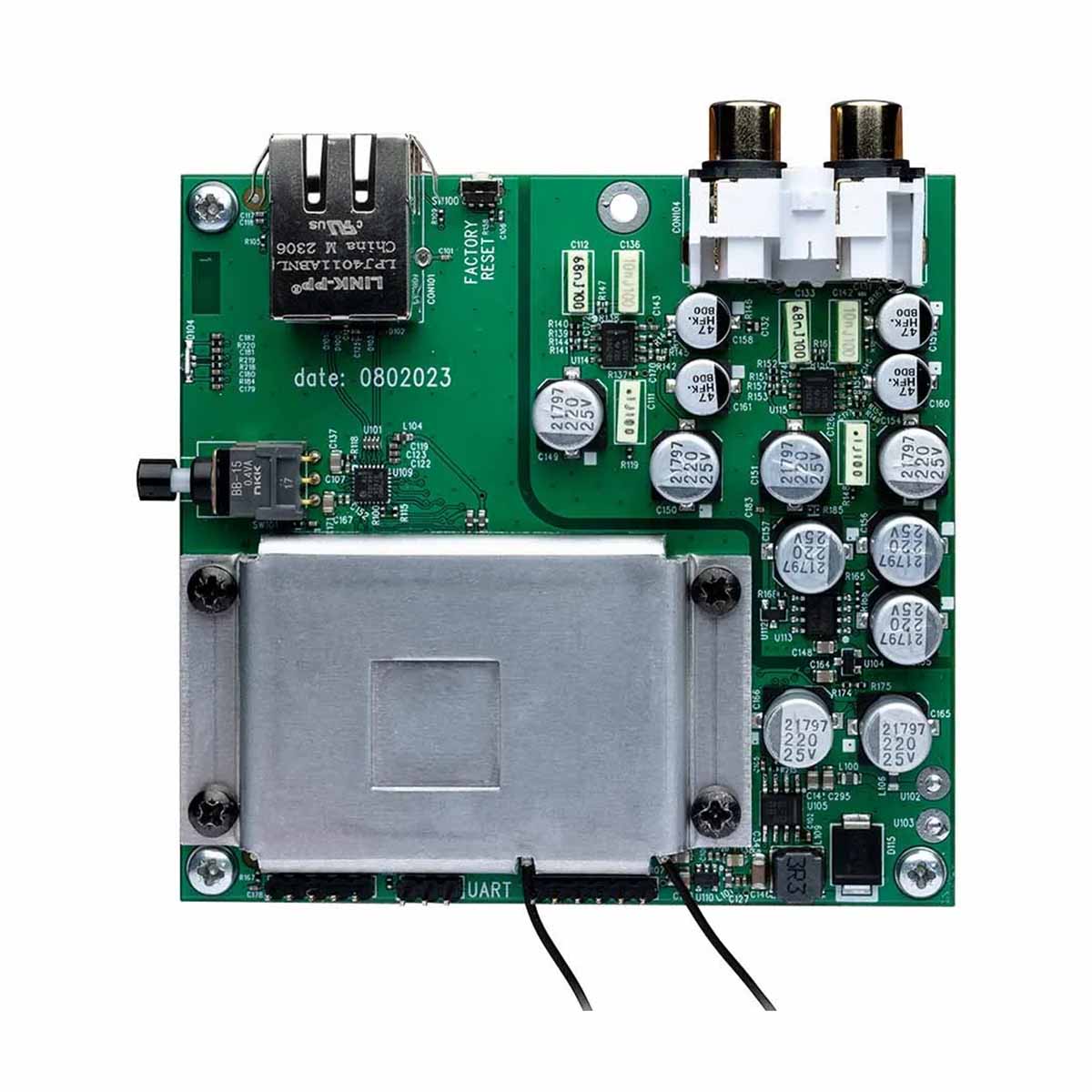 Circuitry view of Pro-Ject T2 W Wi-Fi Streaming Hi-Fi Turntable