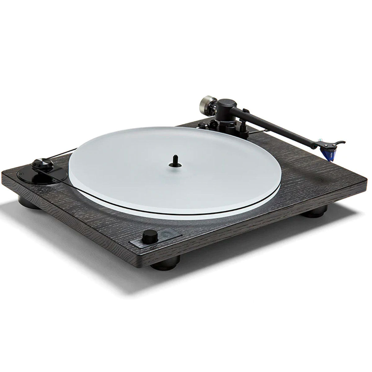 U-Turn Orbit Theory Turntable - Ebonized Oak angled front left view