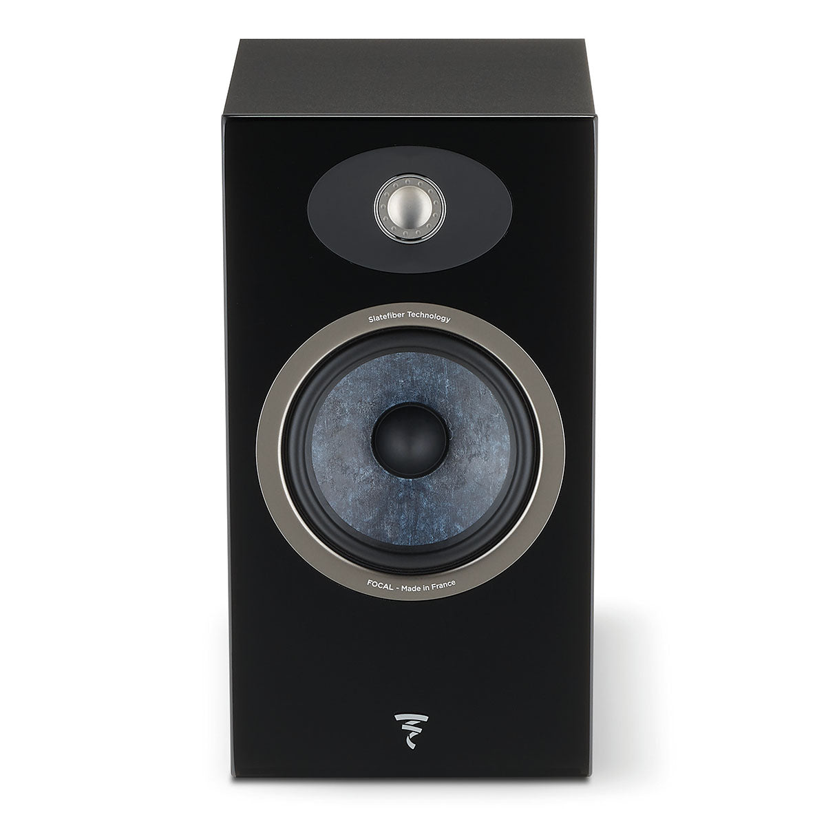 Focal Theva No1 Bookshelf Speakers - Black - Pair - angled left front view without grille