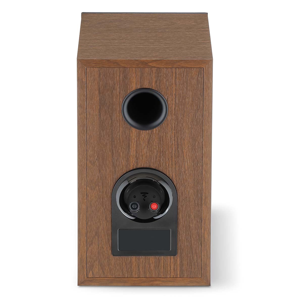 Focal Theva No1 Bookshelf Speakers - Dark Wood - Pair - angled left front view with grille