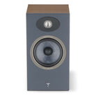 Focal Theva No1 Bookshelf Speakers - Dark Wood - Pair - angled left front view without grille