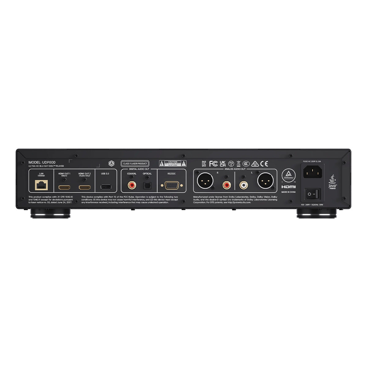 Magnetar UDP800 Universal Media Player - rear view