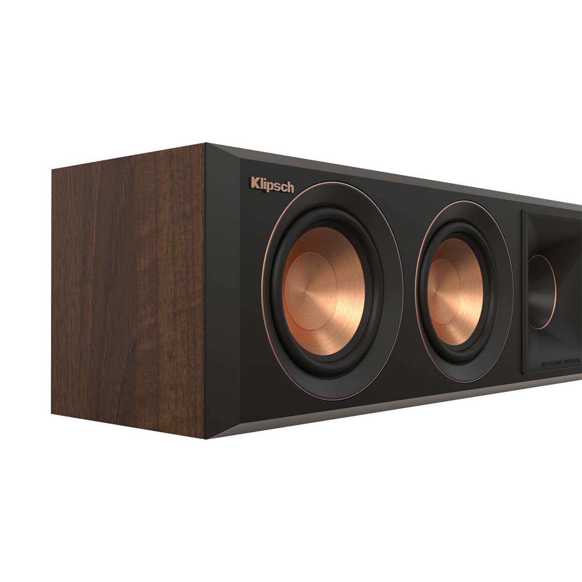 Klipsch RP-404C II Center Channel Speaker - Walnut - close-up of woofers