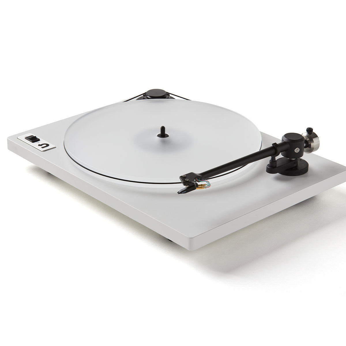 U-Turn Orbit 2 Plus Turntable at an angle - White