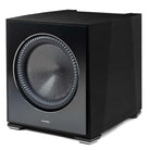 Paradigm XR13 Subwoofer black walnut angled front view without grille