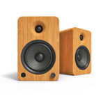 Front view Kanto YU6 Powered Bookshelf Speakers - Bamboo