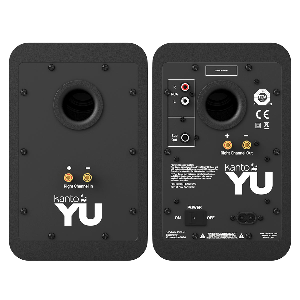 Kanto YU Powered Desktop Speakers - Pair - Black